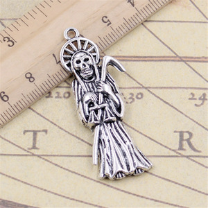 Ciondoli tristi mietitore <span class=keywords><strong>morte</strong></span> 51x19mm ciondoli Color argento tibetano gioielli antichi che fanno fai da te artigianato fatto a mano - Product Image 2