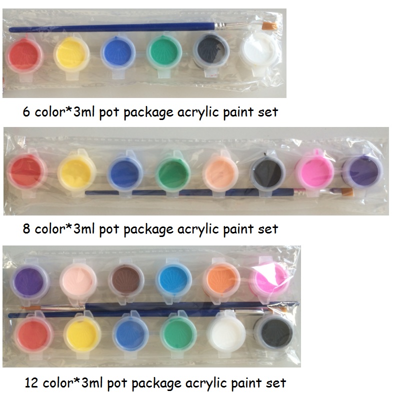 Mini Pot Strip Acrylic Paint Set - 6 Color DIY Paints