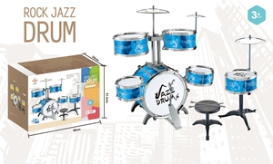 Wholesale Multi Color Kids Jazz <b>Drum</b> Set 6 <b>Drums</b> 3 Cymbals, Educational Musical Rock <b>Drum</b> Toy with Stool For Children Gift - Product Image 2