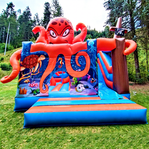 Castillo inflable con tobogán en forma de pulpo, brincolín inflable para niños, casa de brinco comercial para exteriores. - Product Image 1