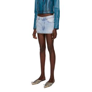 Falda Personalizada para Mujer, 100% Algodón, Alta Calidad, Tela Vaquera Azul Lavada Vintage, Minifalda - Product Image 2