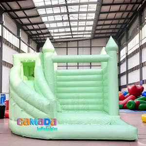 Prix d'usine Pastel Menthe Vert Couleur Bounce House Château Gonflable Toboggan Partie Location Toboggan Bouncer Combo avec Ball Pit - Product Image 3