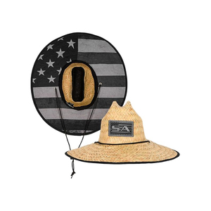 Sombreros de Paja Personalizados con Parche de Surf para Hombre y Mujer, Sombrero de Salvavidas Clásico con Protección Solar UPF 50+ y Tela Impresa Debajo del Sombrero de Playa - Product Image 5