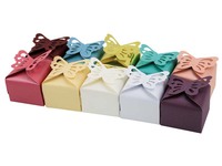 Boîtes à bonbons en papier à motifs de papillons multicolores, boîtes à chocolat pour mariage, fête de mariage, fête d'anniversaire