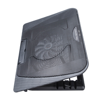 Momi Tapis de refroidissement silencieux pour ordinateur portable de jeu avec grands ventilateurs Support métallique stable 2 USB alimenté Pratique Refroidisseur pour ordinateur portable