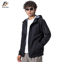 Veste softshell à capuche pour homme, légère, entièrement zippée, coupe-vent pour sports de plein air, trekking, logo personnalisé OEM ODM