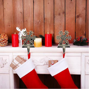 <span class=keywords><strong>Flocon</strong></span> de <span class=keywords><strong>neige</strong></span> support de bas de noël crochets de noël patins crochets de cheminée cintre pour cheminée décorations de noël debout libres - Product Image 6