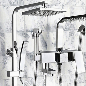 Modern Stainless Steel <b>Shower</b> Set Square Rain <b>Shower</b> Head Rectangular Body Sprayer Wall Mounted Bathroom Hotel - Product Image 3
