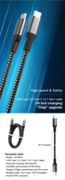 Câble de charge de type C OEM3 FT-Câble de charge rapide Android 6 FT
