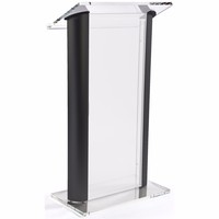 Podio Contemporáneo de Acrílico y Aleación de Aluminio para Iglesia, con Amplia Superficie de Lectura, Venta Directa de Fábrica