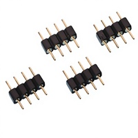 Adaptateur de bande DIP 2,54 mm 1*4 broches, longueur des broches = 10,0 mm, connecteur LED RGB en plastique noir