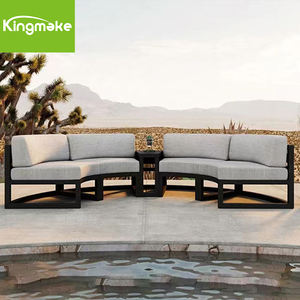 أريكة حديقة دائرية من الألومنيوم للبيع المباشر من الشركة المصنعة مع وسادة مقاومة للماء - Product Image 4