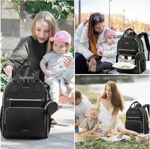 Free Sample Large Capacity <b>Vegan</b> PU <b>Leather</b> Baby Diaper Bag <b>Backpack</b> Multi-function Maternity Nappy Travel Bags for Mummy Mother - Product Image 6