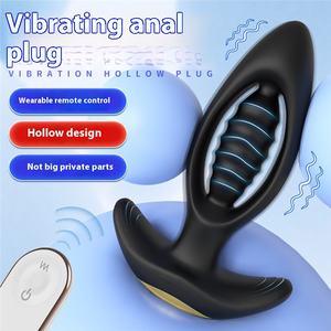 Uzaktan kumanda Metal Anal Plug seks oyuncakları titreşim ejderha matkap geri mahkeme stimülasyonu ile Hollow Anal boncuk tasarım - Product Image 2