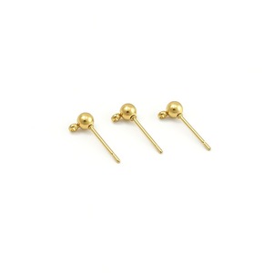 Pendientes de bola de acero inoxidable con aros soldados, color dorado, hipoalergénicos, accesorios de joyería DIY para pendientes y accesorios. - Product Image 2