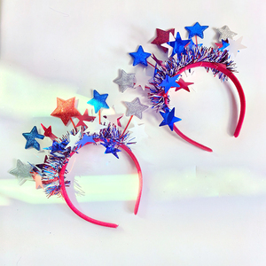 Fascia per Capelli Decorativa con <span class=keywords><strong>Stelle</strong></span> Rosse, Bianche e Blu per il Giorno dell'Indipendenza, Cerchietto Festivo Patriottico per il 4 Luglio - Product Image 2