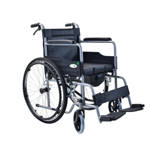 手ごろな価格の革シートクッションハードシート取り外し可能便利な洗面台とハンドブレーキ手動車椅子 - Product Image 2