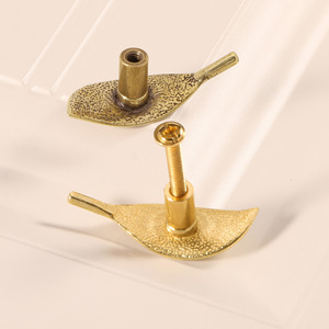 Gagang Pintu Kuningan Motif Daun Vintage, Gagang Kabinet, Pengait Dekorasi Rumah - Product Image 4