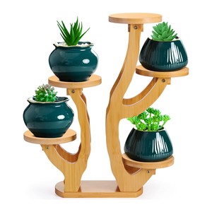 Wooden Multi Tier Plant Stand Modern <b>Desktop</b> Succulent Pot Rack For Balcony Windowsill Display <b>Shelves</b> - Product Image 1