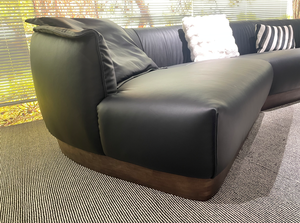 Luxury Modern <b>Floor</b> Upholstered Set Home Furniture Minimalist Leather Corner Couch Living Room Sectional - Product Image 2