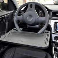 Fujin — plateau de volant pour intérieur de voiture, portable, double face, noir, pour pc portable, repas