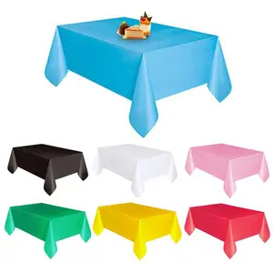 Durable Waterproof Plastic Table Cloth Disposable Solid Color Table Cover 54*108 Tablecloth For Wedding Or Christmas