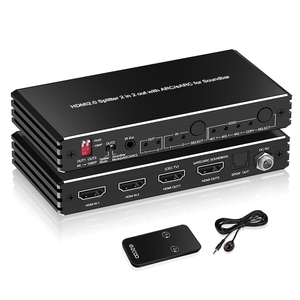 Répartiteur <span class=keywords><strong>HDMI</strong></span> 4K60Hz <span class=keywords><strong>ARC</strong></span>/eARC pour barre de son Commutateur <span class=keywords><strong>HDMI</strong></span> Bi-direction 1 en 2 sorties ou 2 entrées vers 2 sorties SPDIF 5.1CH - Product Image 1
