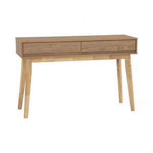 Compact Natural Oak Colour HIRADO <b>Console</b> <b>Table</b> Solid Wood Legs Slim Entryway <b>Table</b> for Small Apartment and Hallway Organization - Product Image 1