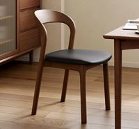 Chaise de salle à manger simple et minimaliste en bois massif avec dossier, stable et durable pour la maison, le bureau et l'étude