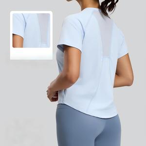Women <b>Raglan</b> Short Sleeve Yoga T Shirt Quick Dry Mesh Back Vent Athletic <b>Top</b> Breathable Loose Fit Running Workout Active Wear - Product Image 2