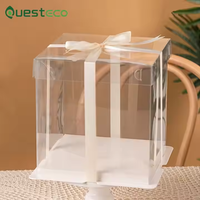 Boîte à gâteau transparente en PET de qualité supérieure, emballage en plastique avec couvercle transparent pour mariage, anniversaire, pâtisserie, dessert à emporter