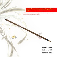 Pincel Guizhi de Pelo de Rata para Pintura China y Caligrafía, con Textura de Rama de Flor y Pelo de Lobo para Delineado