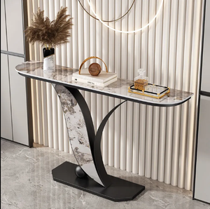 Meubles modernes en acier inoxydable, <span class=keywords><strong>console</strong></span> en marbre, table <span class=keywords><strong>console</strong></span> <span class=keywords><strong>dorée</strong></span> avec miroir - Product Image 2