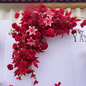 Forma di fiori per fiori artificiali in stile bordeaux, forma di fiori in stile rosso borgogna - Product Image 3