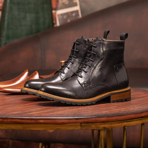 <span class=keywords><strong>Bottes</strong></span> Western en Cuir Véritable Premium pour Hommes, à <span class=keywords><strong>Lacets</strong></span> à la Cheville, Légères, Douces, Vintage, pour Tenue de Travail Décontractée - Product Image 1