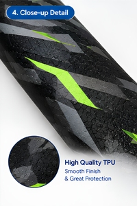 Protector de Marco de Raqueta de Pádel de Fibra de Carbono con Logotipo Personalizado, Patrón Geométrico Verde y Negro, Cinta Protectora Duradera - Product Image 4