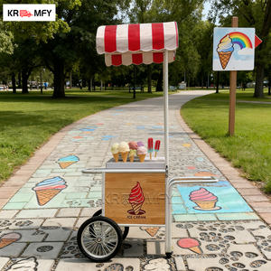 Gelato <b>Ice</b> <b>Cream</b> Fast Food Vending Cart Towable Food Cart with Rust Resistant Metal Construction for Outdoor Use - Product Image 6