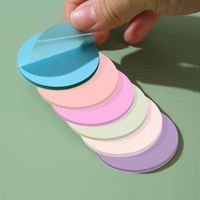Bloc-notes en papier translucide 3D personnalisé en forme de cercle, cadeaux d'affaires, notes adhésives rondes en PET avec logo coloré