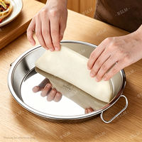 Plaque de cuisson ronde en acier inoxydable 304 antiadhésive pour gâteaux et légumes, vente en gros, pour four