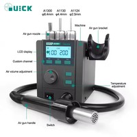 Station de soudage à air chaud QUICK 859D+ 220V 580W avec affichage numérique LED, pistolet à air chaud à soufflerie douce, outils de station de retravaillage SMD BGA