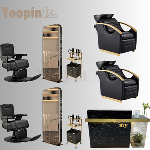 Silla de peluquero de hielo negro Capone, silla de corte de pelo plegable, clásica, para peluquería, reposapiés ajustable - Product Image 5