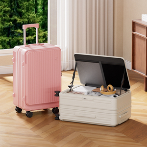 <span class=keywords><strong>Valise</strong></span> à ouverture frontale pour femme, nouvelle collection 2025, extensible, <span class=keywords><strong>multifonction</strong></span>, <span class=keywords><strong>valise</strong></span> à roulettes 20 pouces, <span class=keywords><strong>valise</strong></span> cabine pour homme - Product Image 1