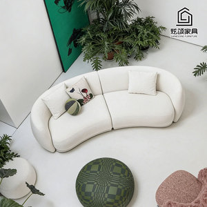 Muebles Foshan, Sofás Curvos Modernos de Lujo para Sala de Estar, Estilo Italiano para el Hogar - Product Image 4
