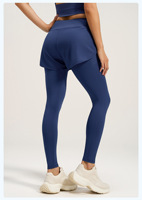 Pantalon de yoga deux pièces pour femme, taille haute, élastique, anti-transpiration, effet push-up, avec poches, idéal pour le fitness et la course à pied