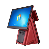 Aonpos Usine Prix OEM Pos Systèmes Pour Restaurants WIFI Intégré 128G SSD Windows 10 2*15 Pouces Pos Machine