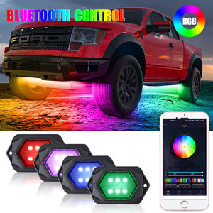 Accesorios para coche, iluminación ambiental de <span class=keywords><strong>2022</strong></span> Utv Atv, cubierta de luces Led, 4 Pods Rgbw, luces de roca para camiones y Jeep - Product Image 5