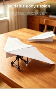 Kit d'<span class=keywords><strong>avion</strong></span> <span class=keywords><strong>en</strong></span> <span class=keywords><strong>papier</strong></span> télécommandé DIY avec lumières LED, jouet éducatif STEM pour enfants, cadeau scolaire - Product Image 2