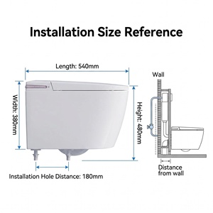 <span class=keywords><strong>WC</strong></span> intelligent mural monobloc allongé avec siège chauffant et nettoyage UV intégré <span class=keywords><strong>pour</strong></span> salle de bain moderne d'appartement - Product Image 6