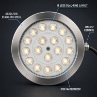 Projecteur LED Submersible Robuste IP68 en Acier Inoxydable 304 DMX512 RGB pour Fontaines, Aménagements Paysagers et Applications Commerciales, Résistant au Feu