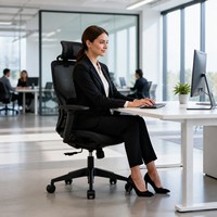 Chaise de bureau ergonomique S6 confortable et abordable en maille, pivotante, inclinable, pour travail informatique, chaise de conférence, chaise de direction